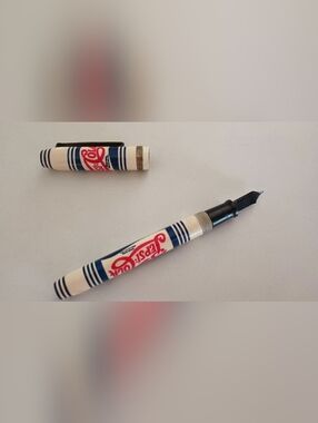 Vintage Pepsi Cola Fountain Pen in White with Blue & Red Accents